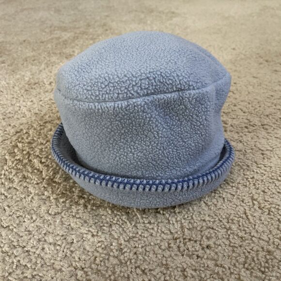 LL Bean Womens M/L Fleece Bucket Hat Embroidered Roll-Up Brim Dusty Blue - Picture 1 of 2